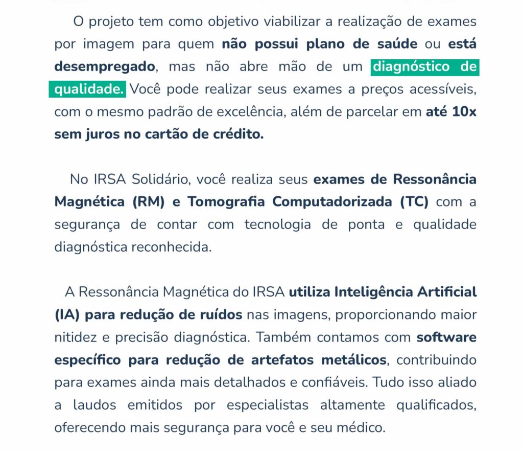 IRSA Solidário - Informações do Projeto